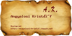 Angyalosi Kristóf névjegykártya